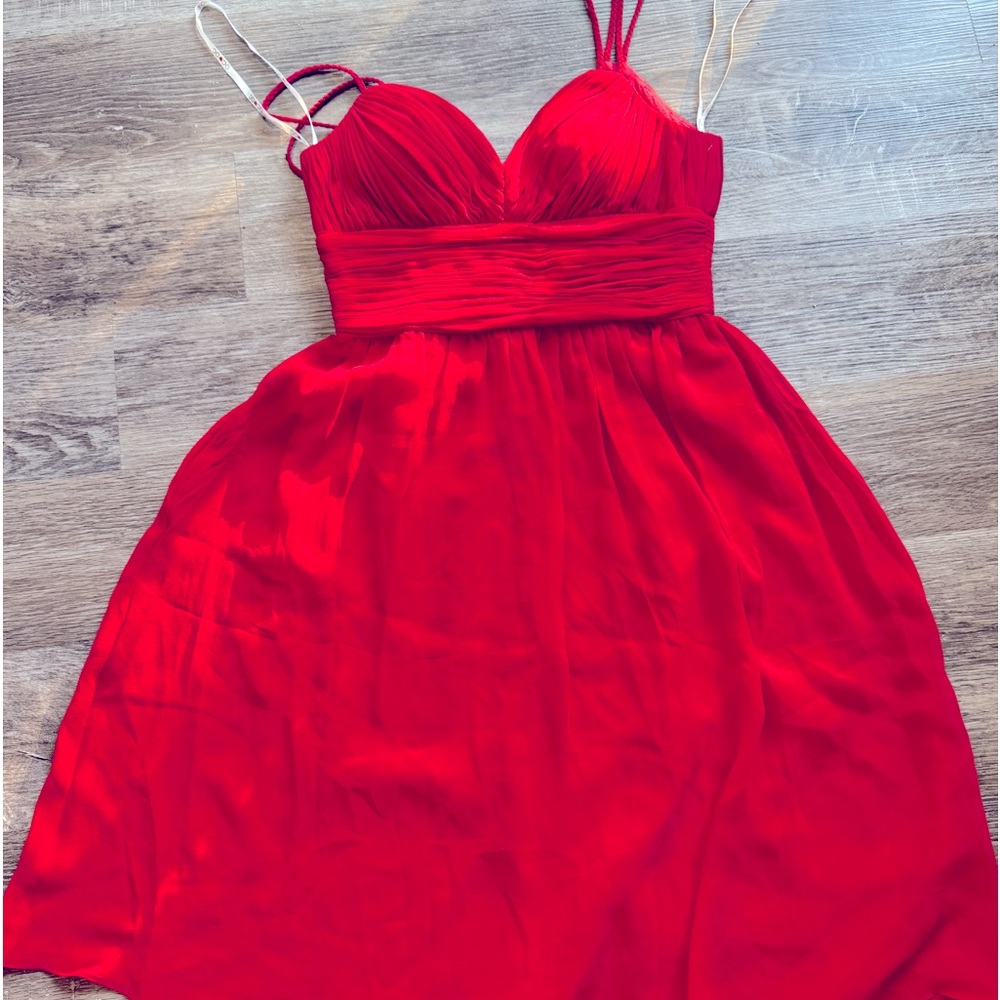 Oc oc red chiffon vintage dress.